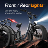 20" Fat Tyre Electric Bike for Adults, Removable Battery, 7-Speed E-Bike with Colour LCD Display, Mountain