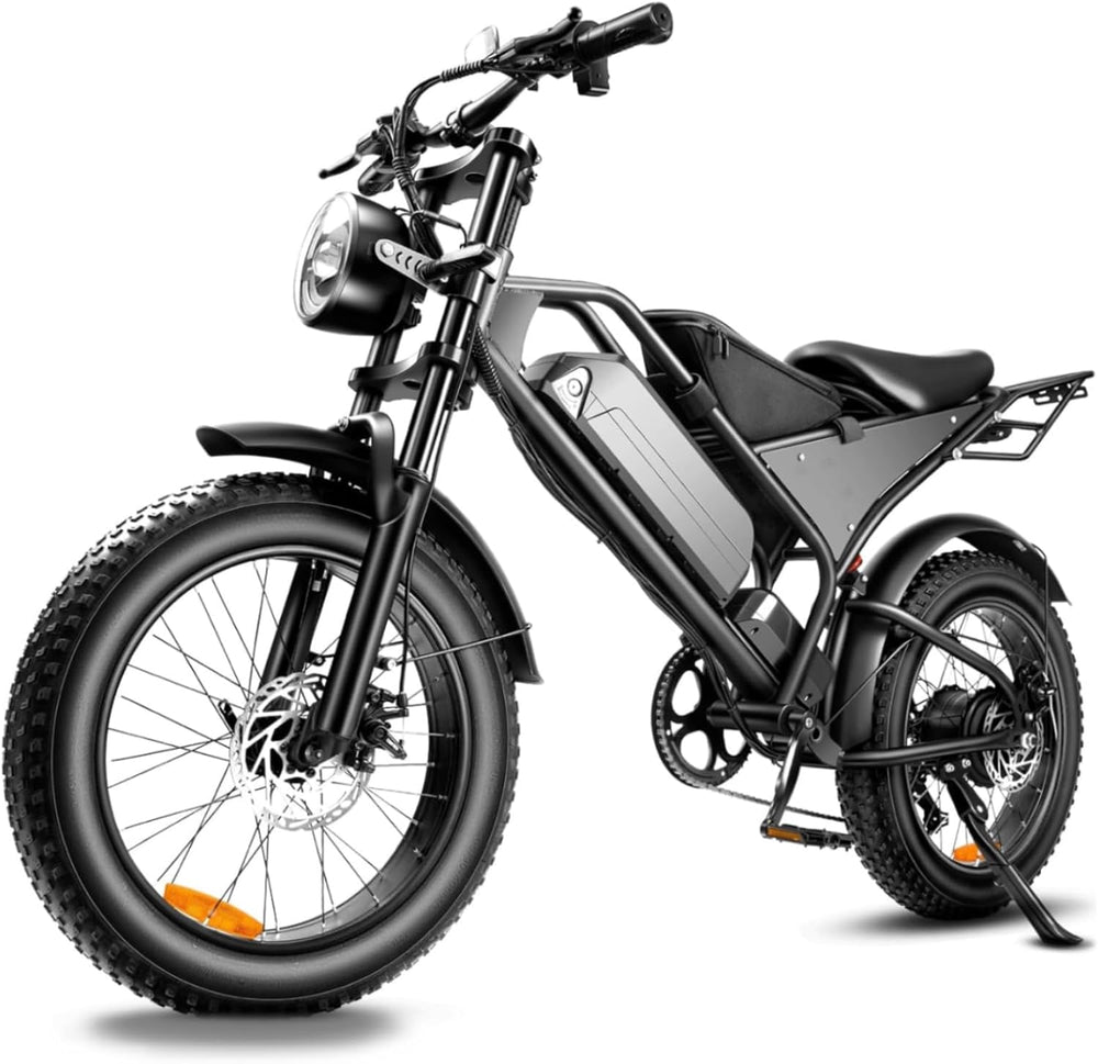 20" Fat Tyre Electric Bike for Adults, 48V 18.2Ah Removable Battery, Dual Suspension E-Bike with 7-Speed & Disc Brakes