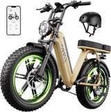 20" Fat Tyre Electric Bike for Adults, 1500W Peak Motor, 48V 15Ah Battery, 7-Speed E-Bike with Full Suspension