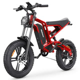 20" Fat Tyre Electric Bike for Adults, 48V 15.6Ah Removable Battery, 7-Speed E-Bike with Dual Suspension & LCD Display