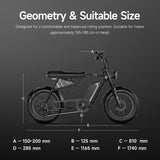 20" Fat Tyre Electric Bike for Adults, 48V 15.6Ah Battery, 250W Motor, 7-Speed E-Bike with Dual Suspension