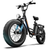 20" Fat Tyre Electric Bike for Adults, Removable Battery, 7-Speed E-Bike with Colour LCD Display, Mountain