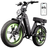 20" Fat Tyre Electric Bike for Adults, 1500W Peak Motor, 48V 15Ah Battery, 7-Speed E-Bike with Full Suspension